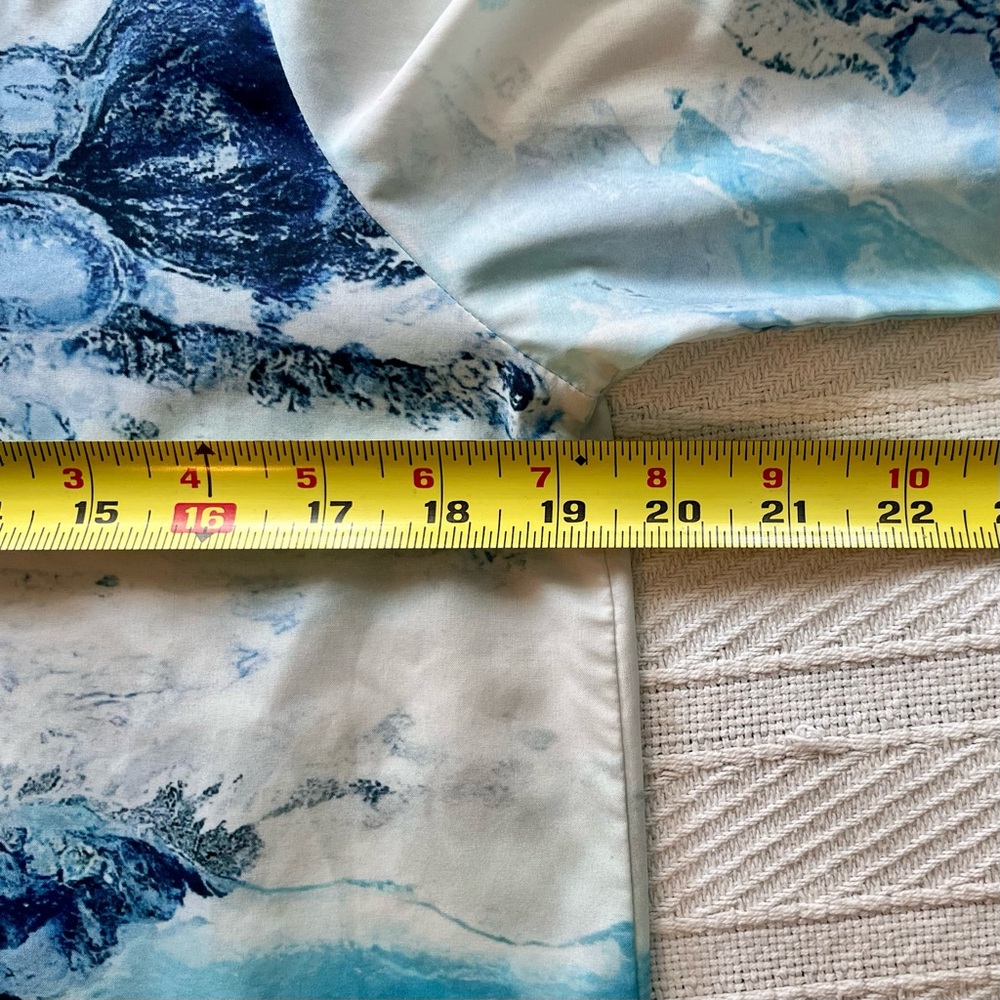 Unisex Blue Marble Water Swirls surf Splash Adjustable Sleeve Shirt - Picture 7 of 8